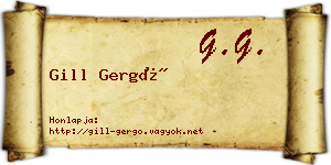 Gill Gergő névjegykártya